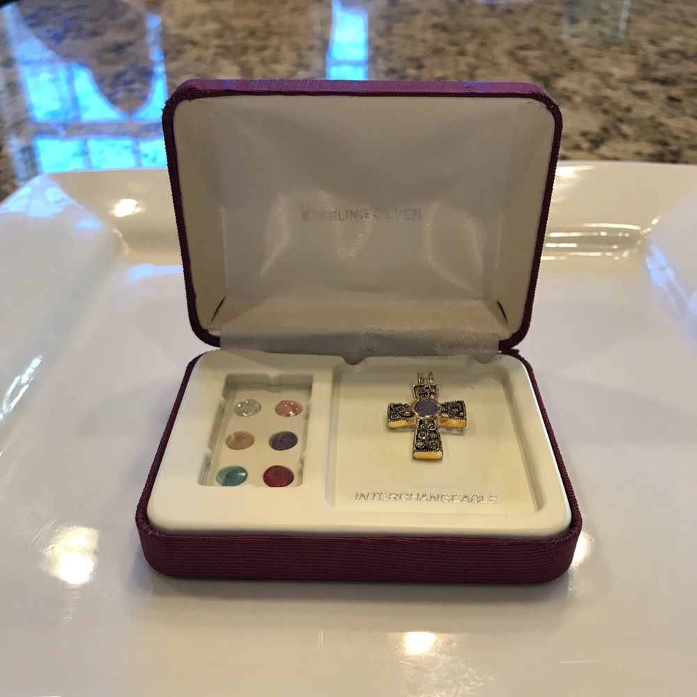 Sterling Silver Interchangeable Cross Pendant - image 1